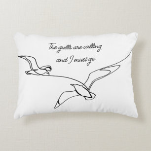 The gulls are calling and I must go Seagull art Accent Pillow
