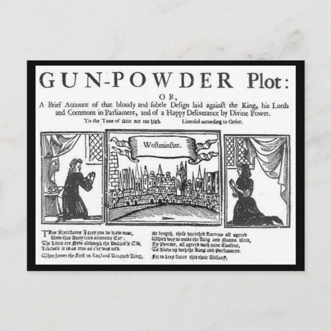 The Gunpowder Plot of Guy Fawkes Postcard (Front)