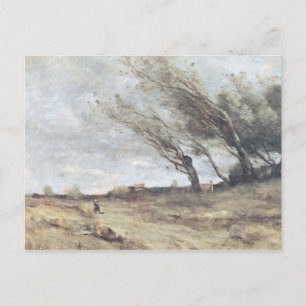 The Gust of Wind, c.1865-70 Postcard