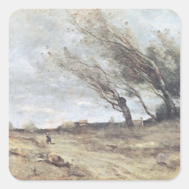 The Gust of Wind, c.1865-70 Square Sticker (Front)
