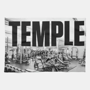 The Gym Is My TEMPLE - Bodybuilding Motivational Kitchen Towel