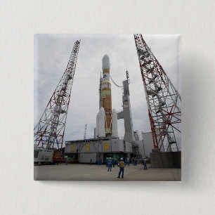 The H-IIB rocket on the launch pad 2 Inch Square Button