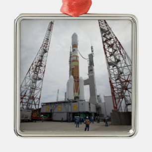 The H-IIB rocket on the launch pad Metal Ornament