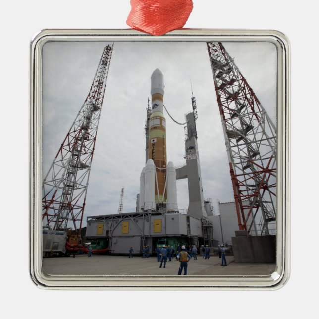 The H-IIB rocket on the launch pad Metal Ornament (Front)