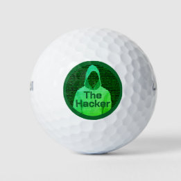 'The Hacker' Golfer: Funny Cyber Theme Custom Text Golf Balls