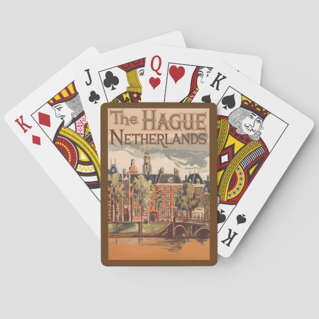 The Hague Netherlands Illustration Travel Art Playing Cards (Back)