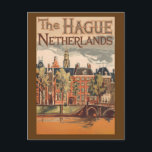The Hague Netherlands Illustration Travel Art Postcard<br><div class="desc">The Hague retro vector travel design. The Hague is a city on the North Sea coast of the western Netherlands.</div>