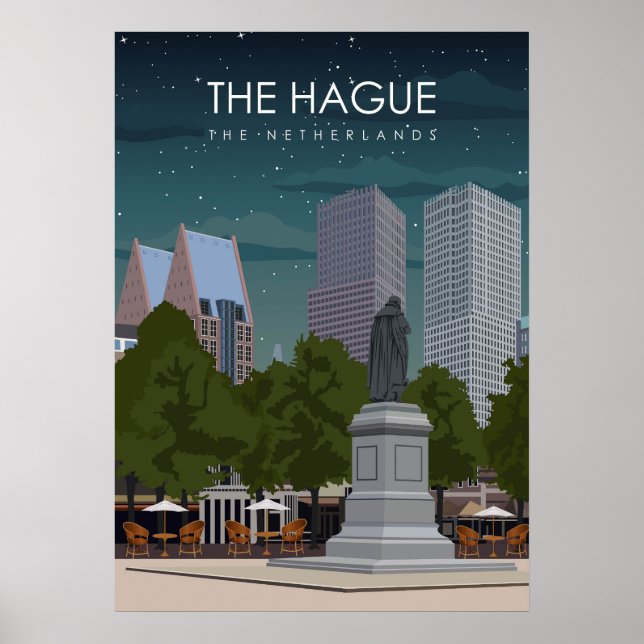The Hague Netherlands Vintage Travel Poster (Front)