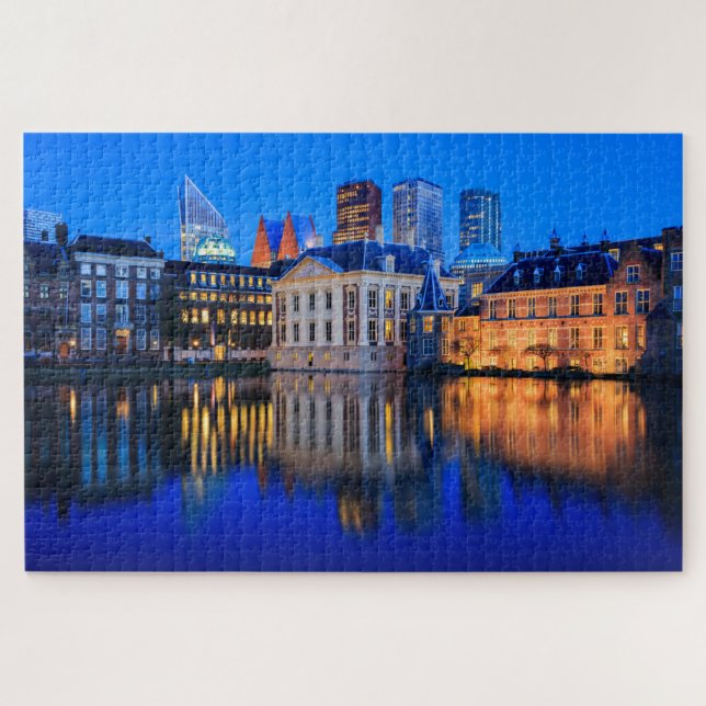 The Hague skyline at blue hour Jigsaw Puzzle (Horizontal)