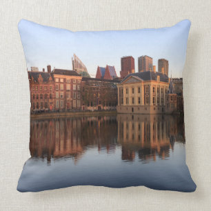 The Hague skyline in the Netherlands Throw Pillow