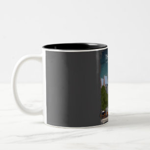 The Hague The Netherlands Vintage Minimal City Tra Two-Tone Coffee Mug