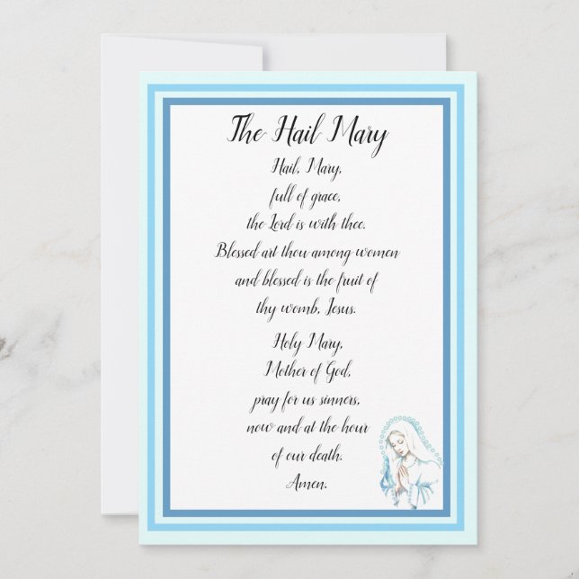 The Hail Mary Prayer Card (Front)
