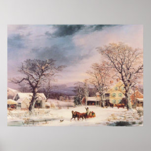 The Half-Way House by George Durrie Poster