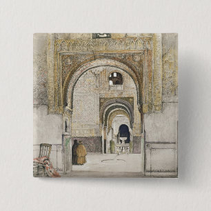 The Hall of the Two Sisters (Sala de las dos Herma 2 Inch Square Button