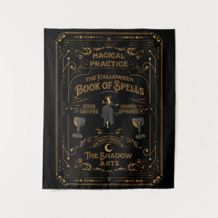 The Halloween Book of Spells   Goth Tapestry