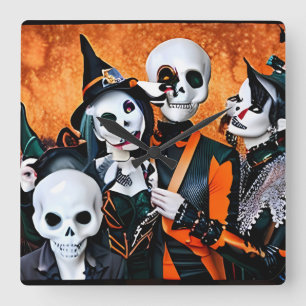 The Halloween Holdouts Square Wall Clock