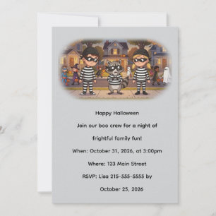 The Halloween Raccoon Bandits Invitation