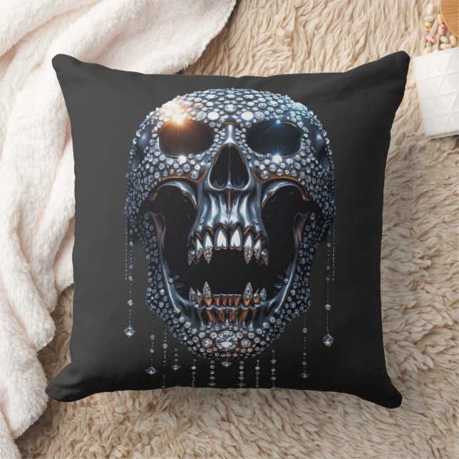 The Halloween "Spooky Bling" Throw Pillow (Blanket)
