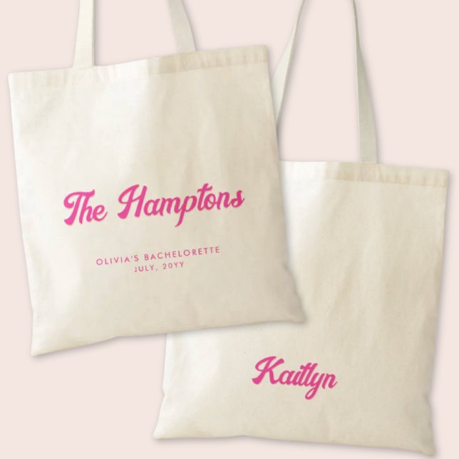 The Hamptons Bachelorette Party Personalized Tote (The Hamptons Bachelorette Party Tote Bag)