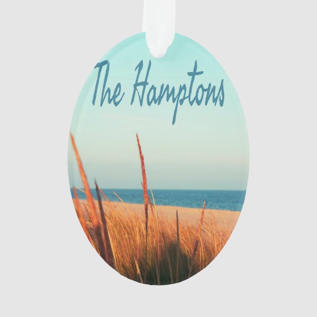 The Hamptons Beach Long Island NewYork Ornament (Back)