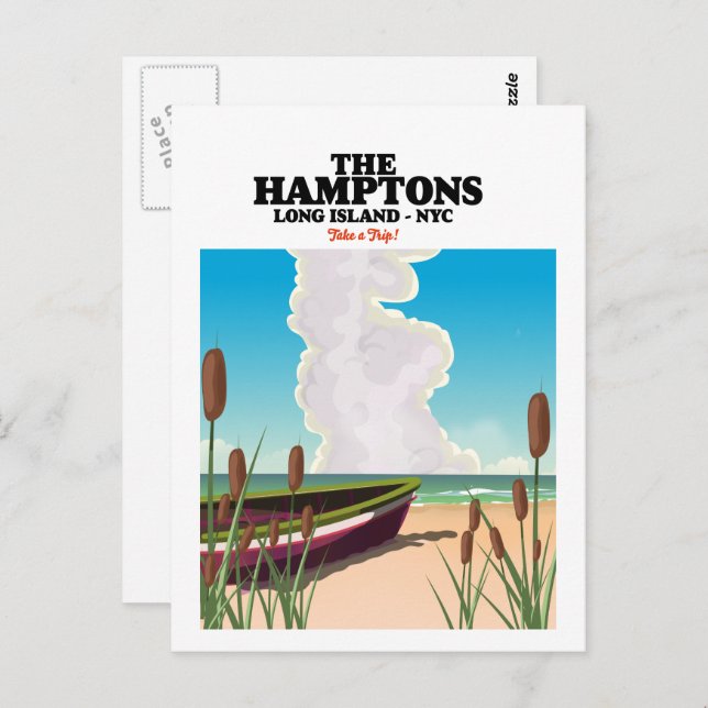 The Hamptons Long island NYC, travel poster. Postcard (Front/Back)