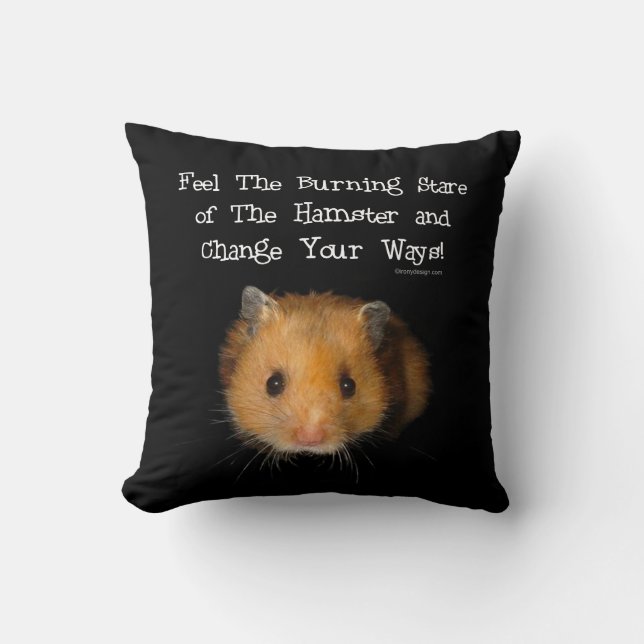 The Hamster Throw Pillow (Front)