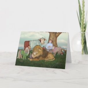 The Hand Knitted Peaceable Kingdom Card