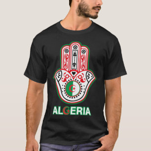 The hand of fatma ELKHAMSSA and the Algerian flag T-Shirt