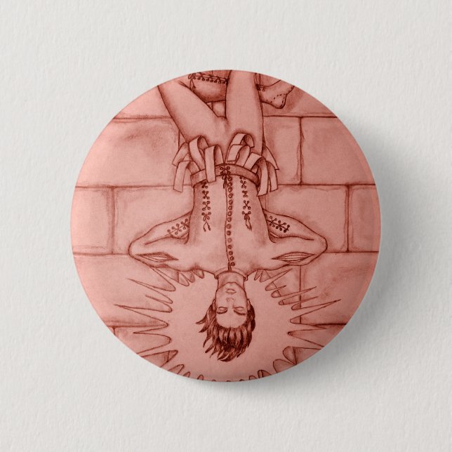 The Hanged Man Tarot Card 2 Inch Round Button (Front)