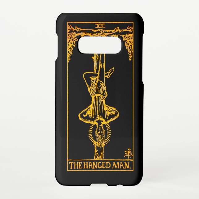 The Hanged Man Tarot Card | Black & Gold |  Samsung Galaxy Case (Back)