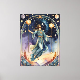 the hanged man tarot painting inspired canvas print