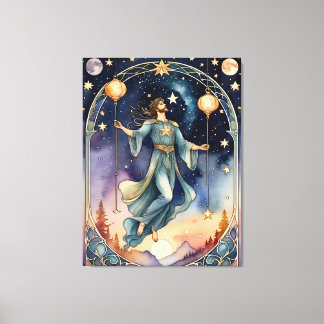 the hanged man tarot painting inspired canvas print