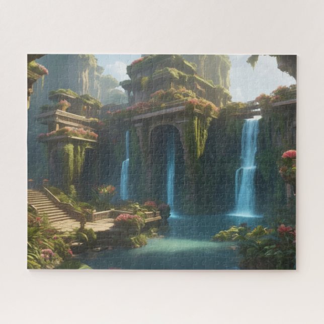 The Hanging Gardens of Babylon as seen by Ai Jigsaw Puzzle (Horizontal)