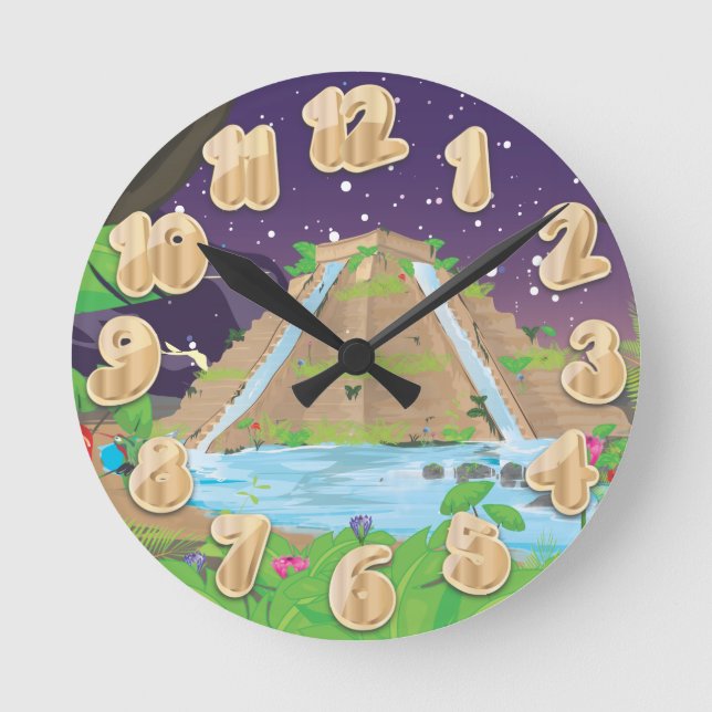 The Hanging Gardens of Babylon Round Clock (Front)