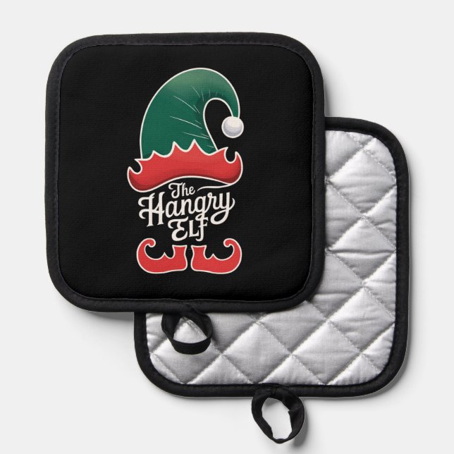 The Hangry Elf Family Matching Group Christmas  Pot Holder (Front/Back)