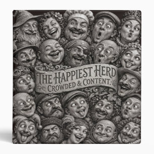 The Happiest Herd Crowded & Content Carved Faces P Binder
