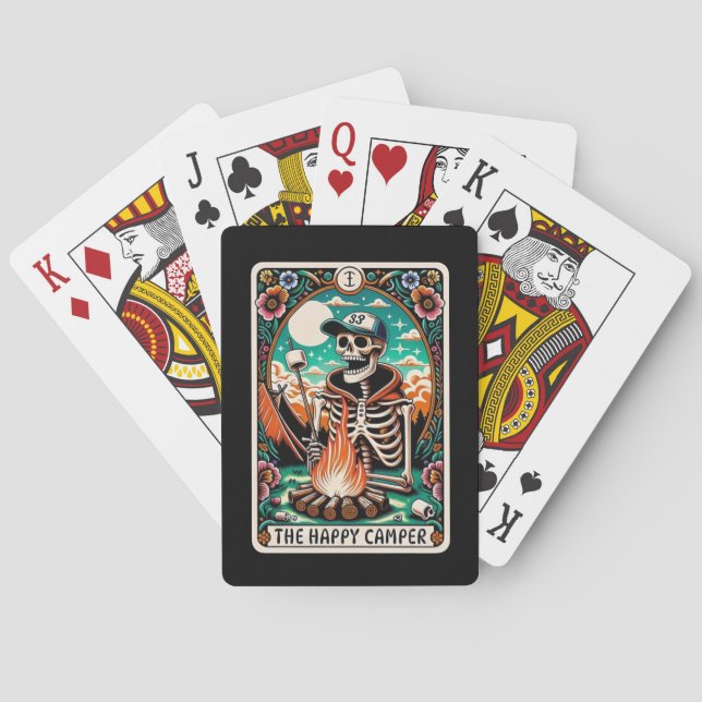 The Happy Camper Skeleton Tarot Poker Deck (Back)