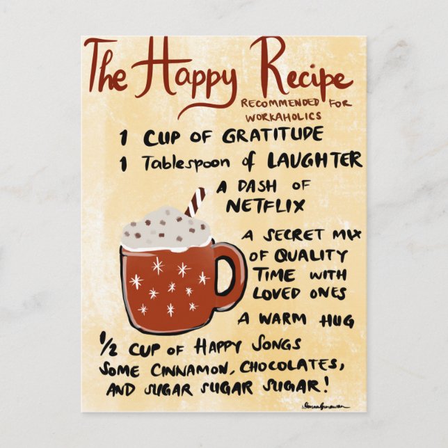 The Happy Drink Recipe Postcard (Front)
