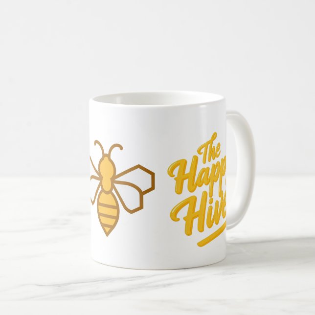the happy hive coffee mug (Front Right)
