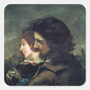 The Happy Lovers, 1844 Square Sticker
