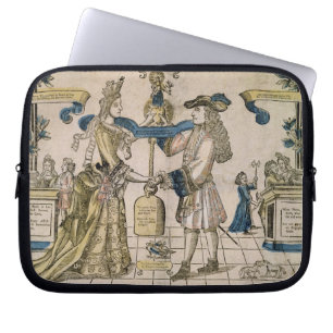 The Happy Marriage (stencil coloured woodcut) Laptop Sleeve