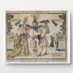 The Happy Marriage (stencil coloured woodcut) Plaque