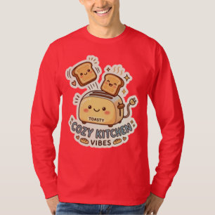The Happy Toaster Quirky Breakfast Sticker Tee
