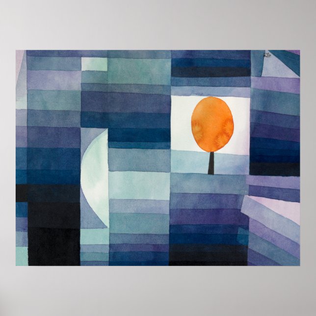 The Harbinger of Autumn ,Blue Famous Painting Poster (Front)