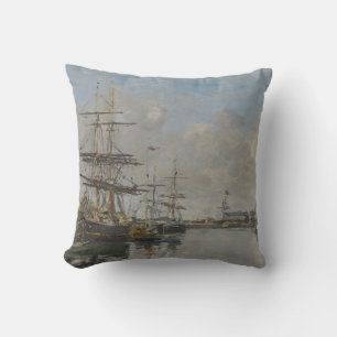 The Harbor of Le Havre (ca. 1885–90) Throw Pillow