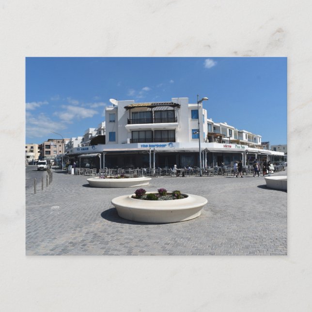 The Harbor restaurant at Paphos Seafront, Cyprus Postcard (Front)