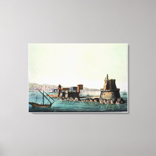 The Harbour and Mole at Algiers, plate 69 from 'Le Canvas Print