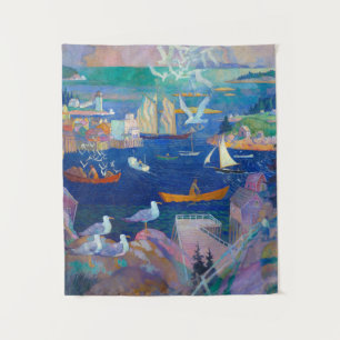 The Harbour at Herring Gut, 1925 by N. C. Wyeth Tapestry