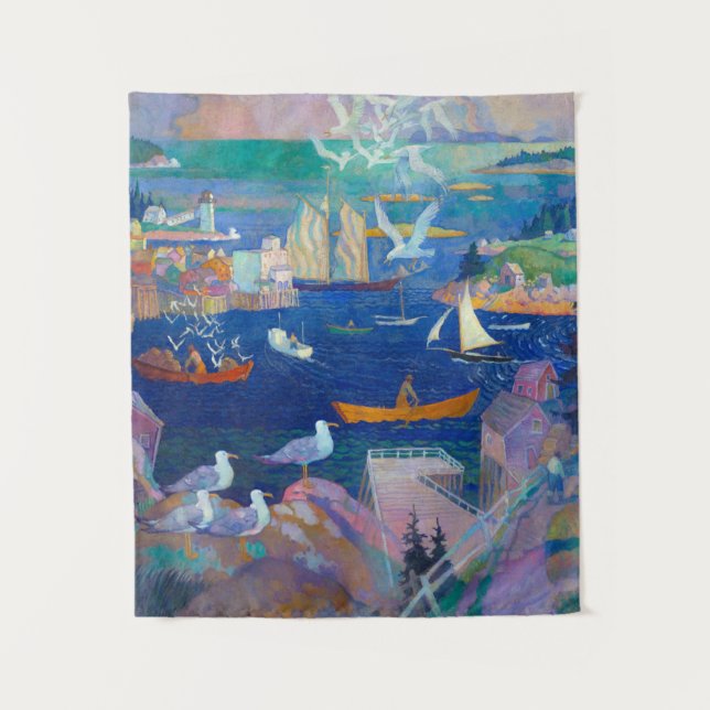 The Harbour at Herring Gut, 1925 by N. C. Wyeth Tapestry (Front)