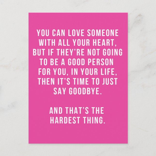 The Hardest Thing Quote Postcard (Front)